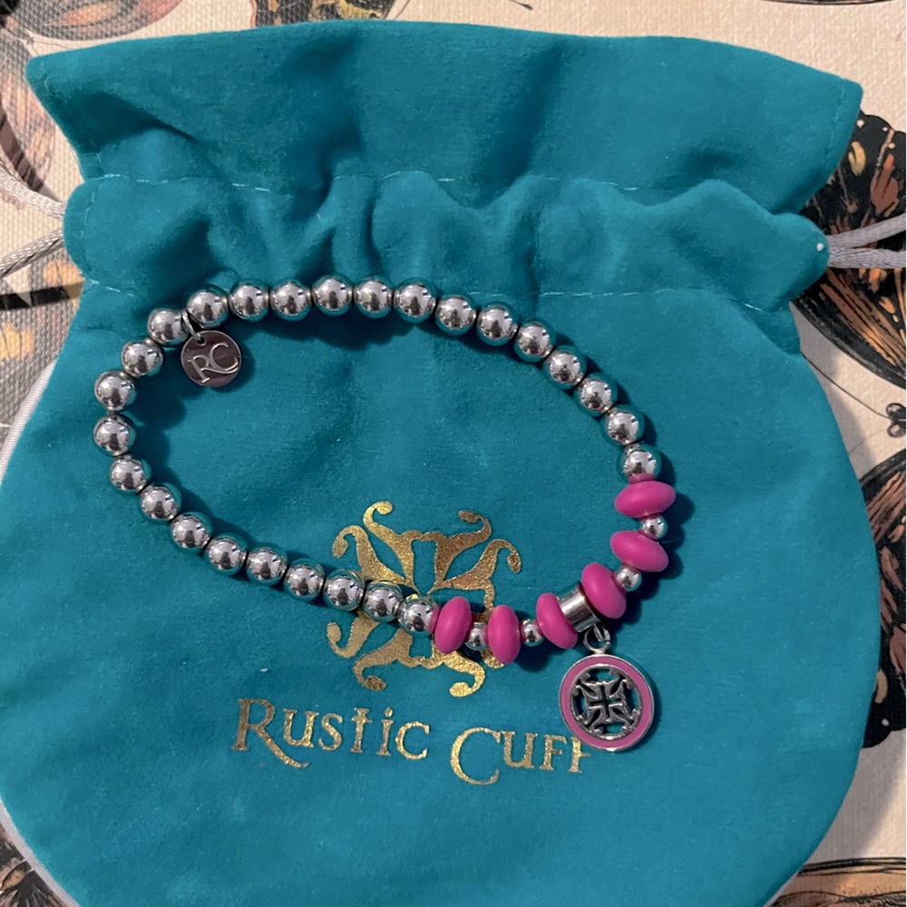 Rustic cuff beaded bracelet